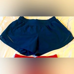 Lulu Hotty Hot HR short 4”, size 6 blue.
